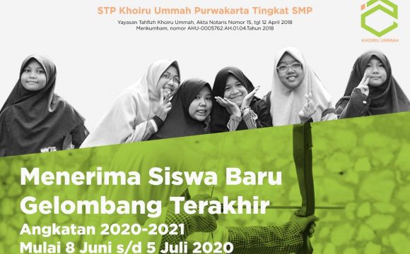Penerimaan Siswa Baru 2020/2021 Gelombang Terakhir Tingkat SMP